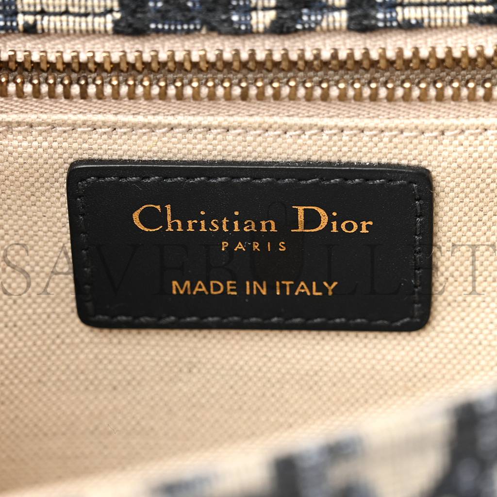 D*or oblique small D*oraddict flap bag navy blue (21*14*5.1cm)