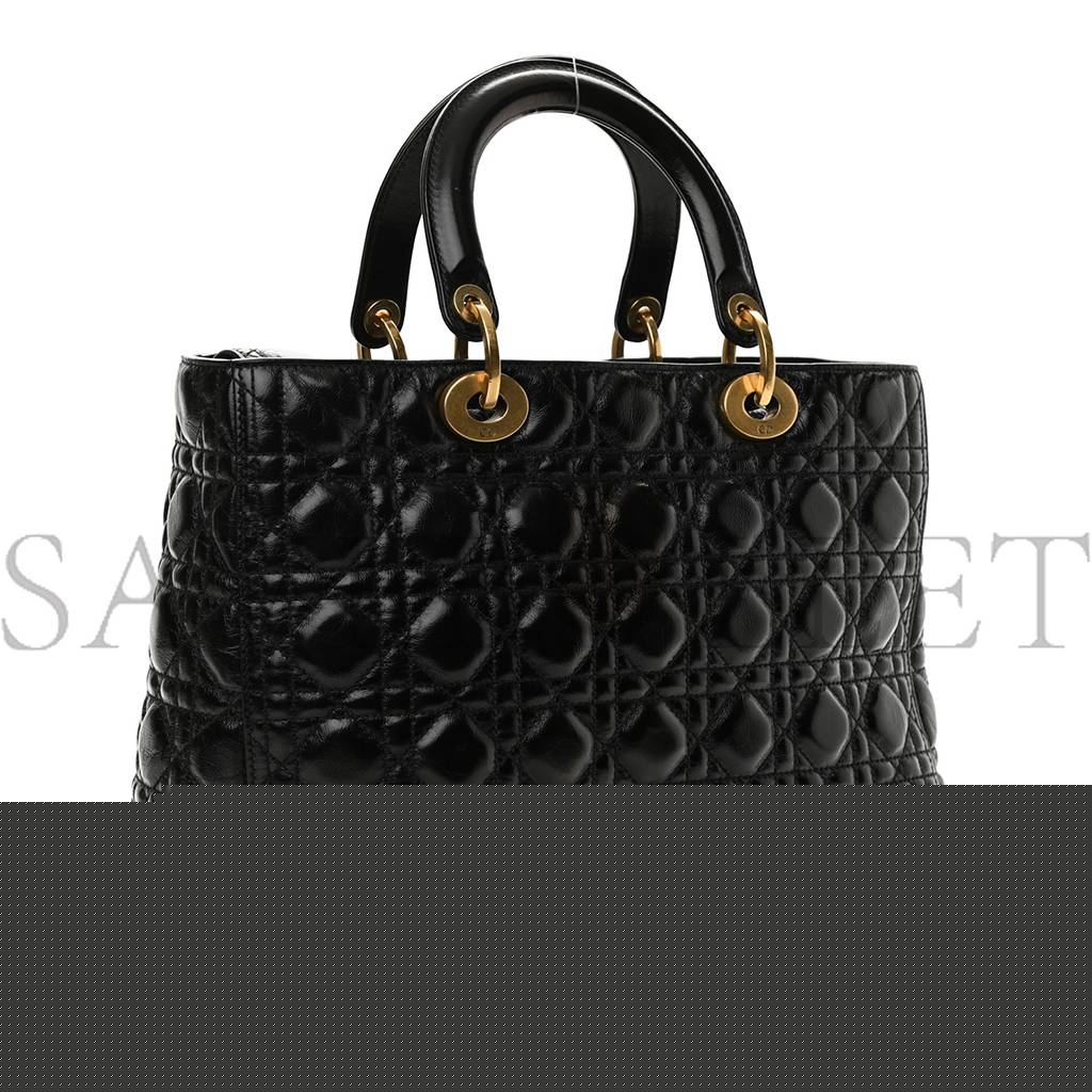 D*or crinkled patent cannage large lady D*or black (32*24*12.7cm)