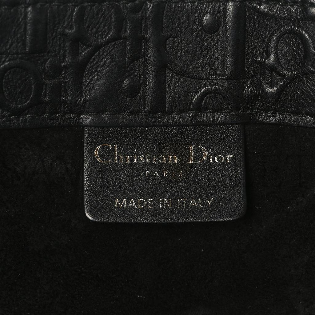 D*or oblique calfskin embossed large book tote black (42*34*18.4cm)