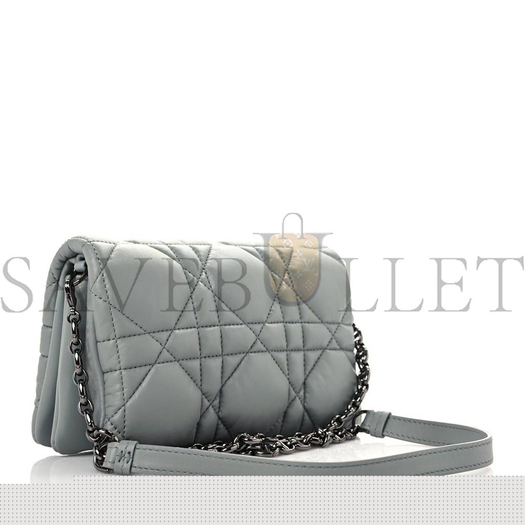 D*or calfskin macrocannage mini caro bag grey (20*12*5.1cm)