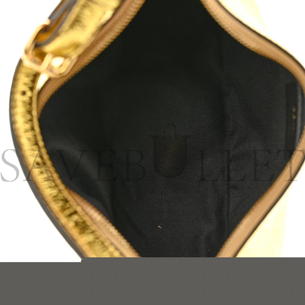 F**di laminated craquele lambskin small F**digraphy hobo gold (27*23*10cm)