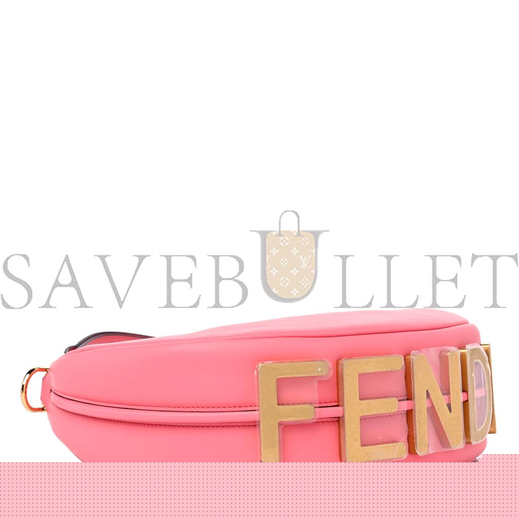 F**di vitello grace matte small F**digraphy hobo bag pink dalia (22*17*9cm)