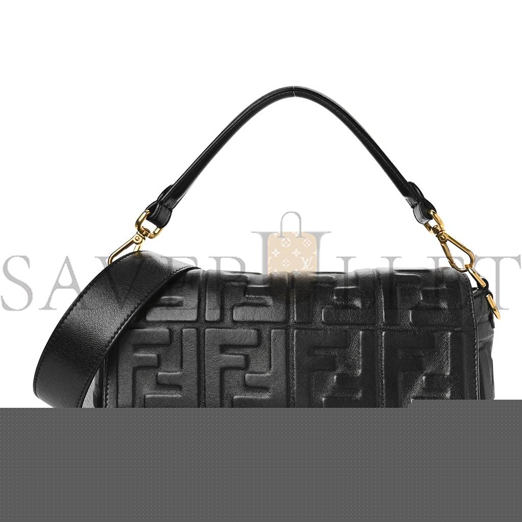 F**di nappa ff 1974 embossed baguette black (27*15*6cm)