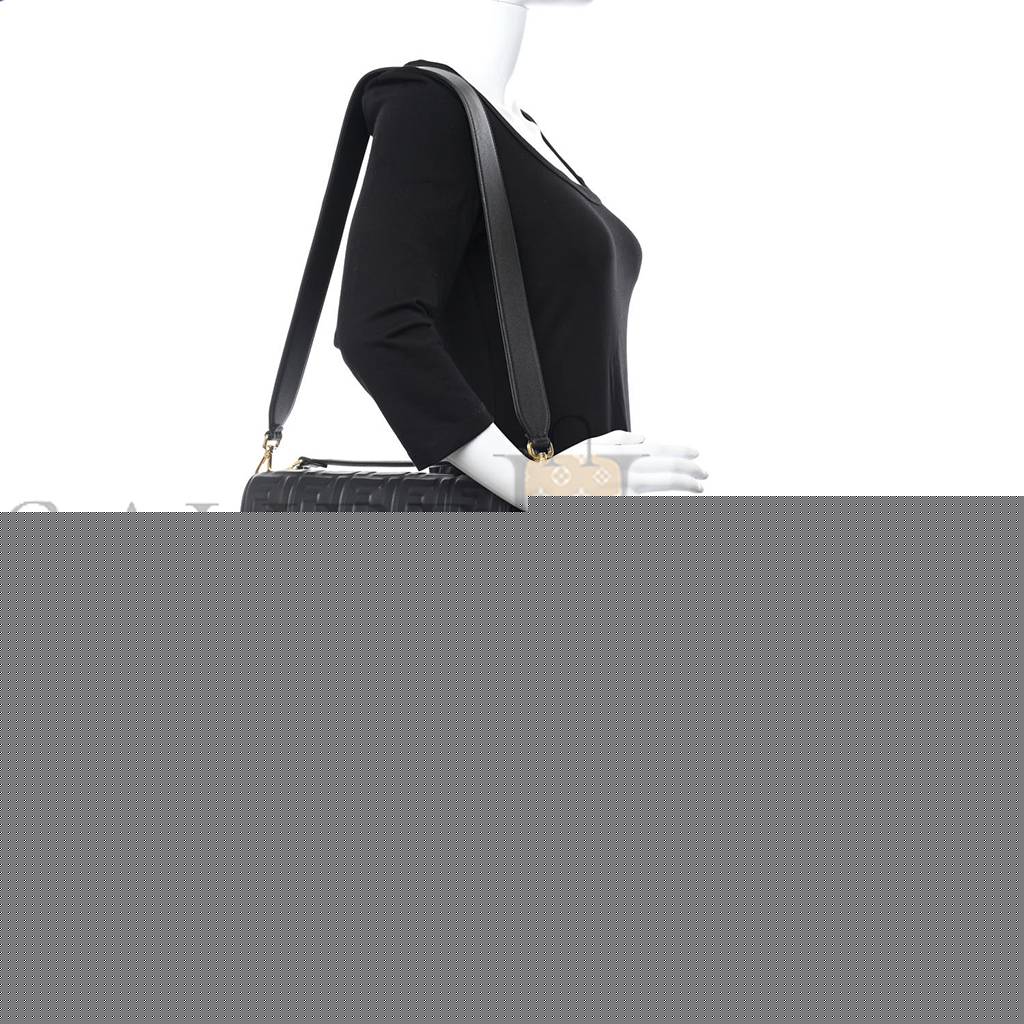 F**di nappa ff 1974 embossed baguette black (26*17*5cm)