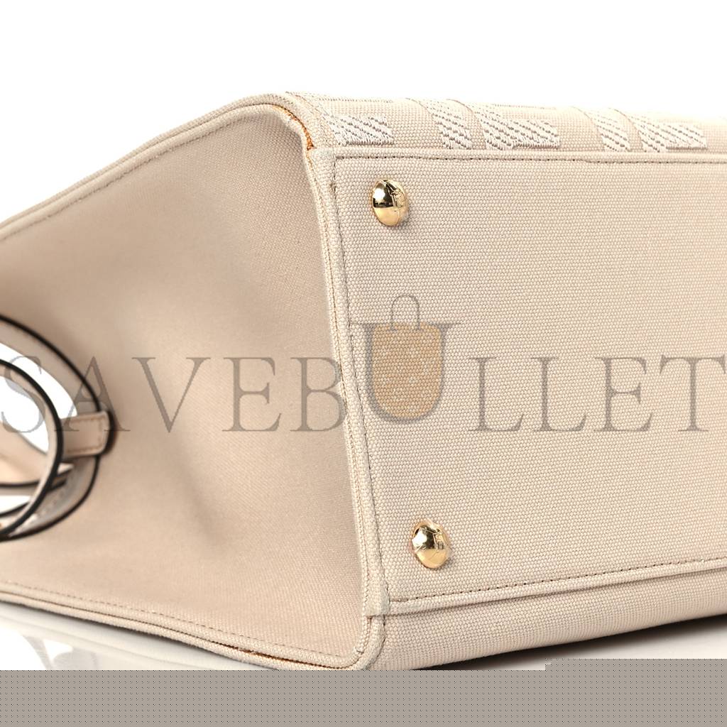 F**di canvas vitello king ff embroidered medium peekaboo x-tote poudre (41*29*15cm)