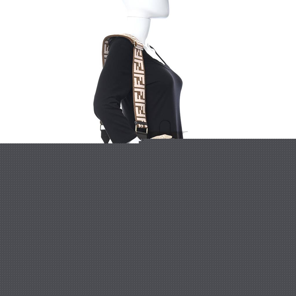 F**di vitello seta glazed fabric ff 1974 medium peekaboo x-lite maya mogano panna (30*25*15cm)