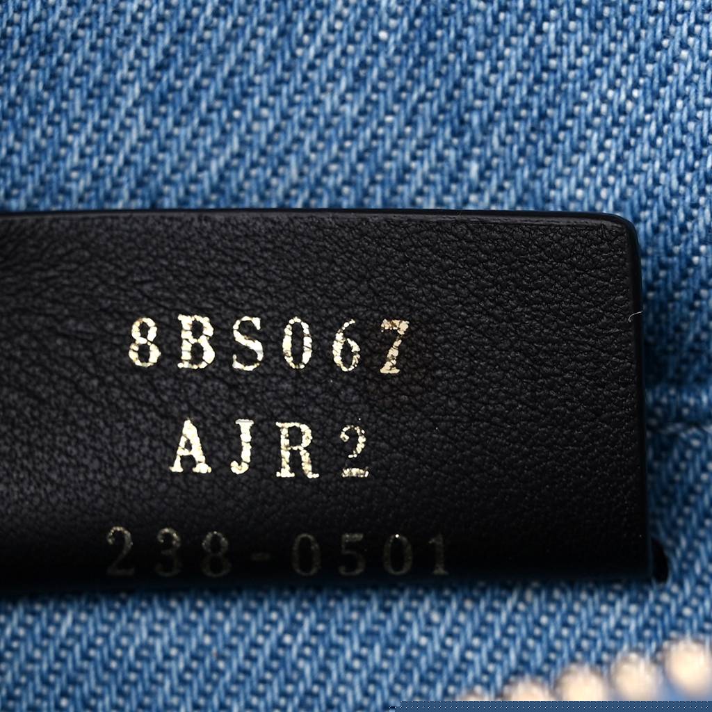 F**di denim vitello king plexiglass logo embroidered mini by the way top handle boston bag light blue (18*10*9cm)