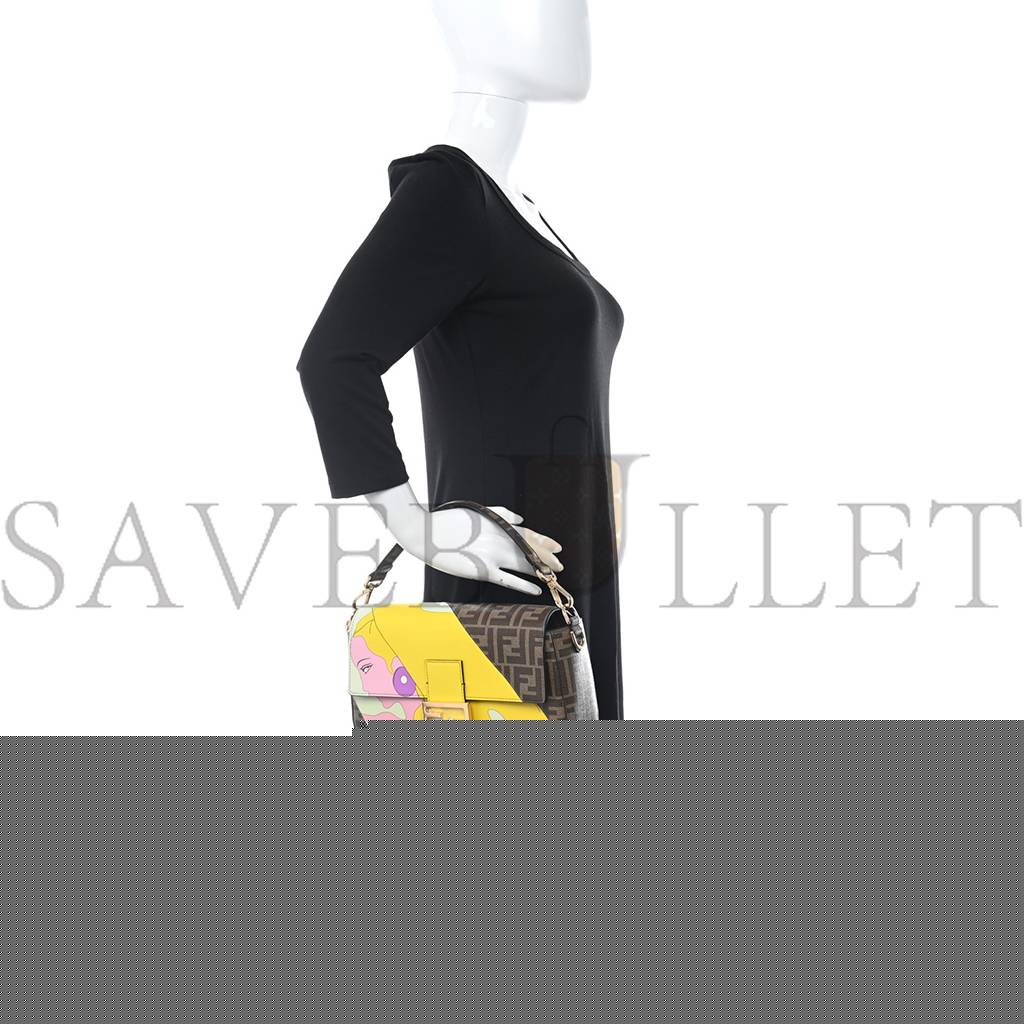 F**di glazed fabric ff 1974 hairdo girls inlay baguette mogano panna multicolor (27*15*6cm)